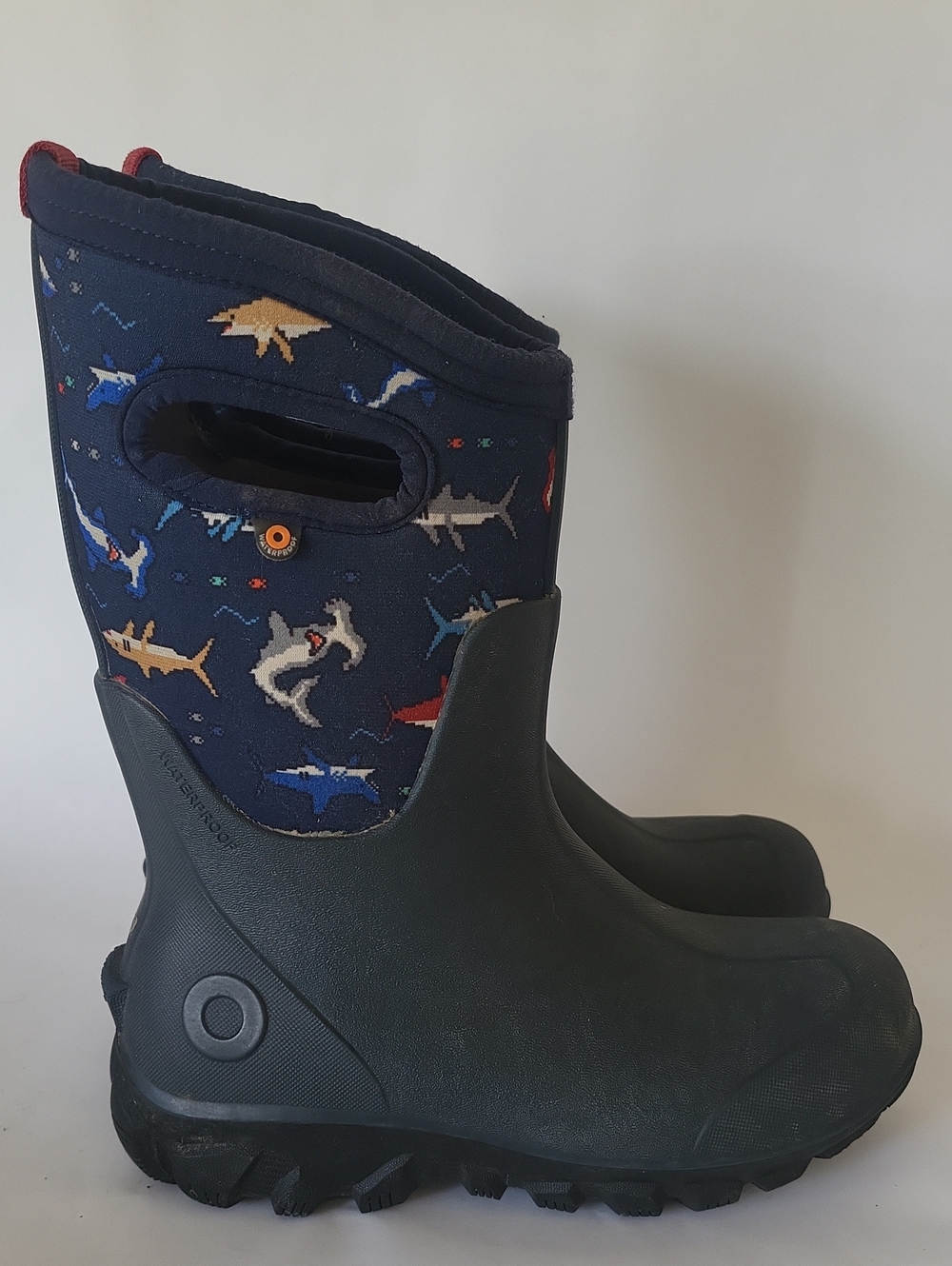 BOGS Kids Classic Seamless Waterproof Winter Boots - Navy Pixel Shark